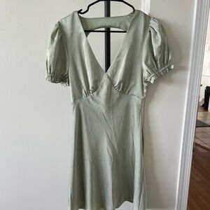 Sage green mini dress